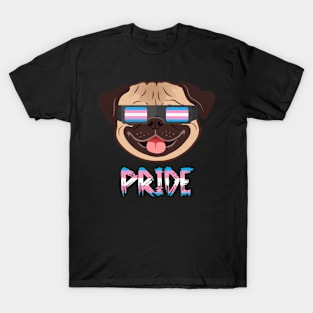 Pug Transgender Flag LGBT Trans Pride Month Week Dog Lover Premium T-Shirt